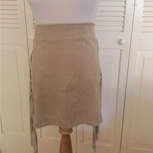 NWT Womens Chelsea & Violet camel suede skirt
